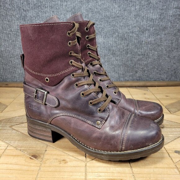Taos Footwear Shoes - Taos Crave Merlot Leather & Suede Boots, Women’s Size 41 (10-10.5) Zipper
